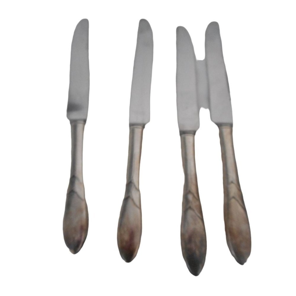 4 Oneida 1932 Lady Hamilton French Dinner Knives Art Deco Community Silver Plate